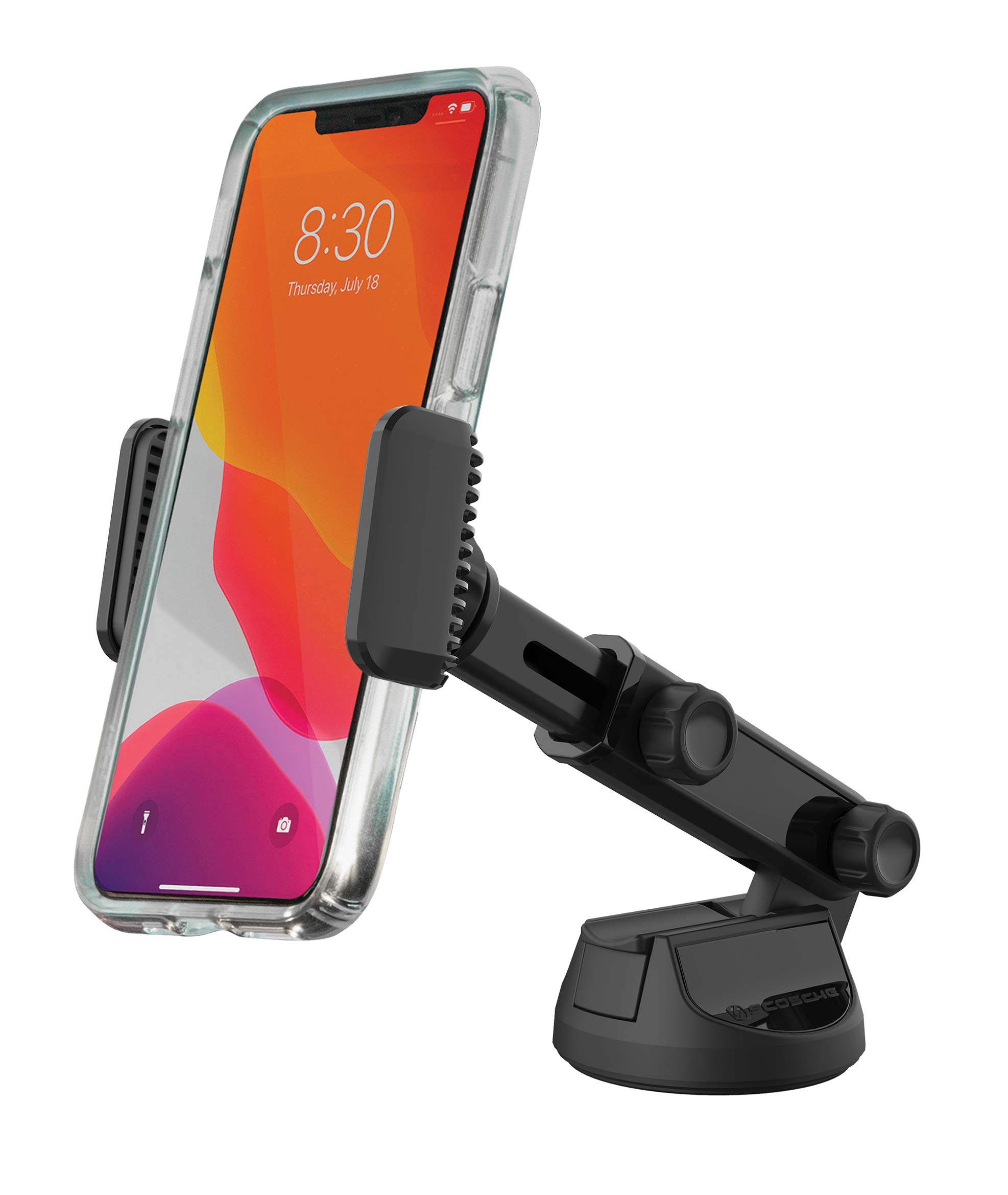 View 1 of Scosche UH4WDEX2-SP Extendo Mount Car Phone Holder Windshield / Dashboard | StickGrip Base | Telescoping Adjustable Arm | Black