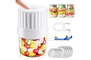 MAOYUE Electric Mason Jar Vacuum Sealer and Accessory Hose Compatible with FoodSaver Vacuum Sealer, Vacuum Sealer Attachment Kit for Wide & Regular Mouth Mason Jars, Jars Sealing Hood with Electric Vacuum