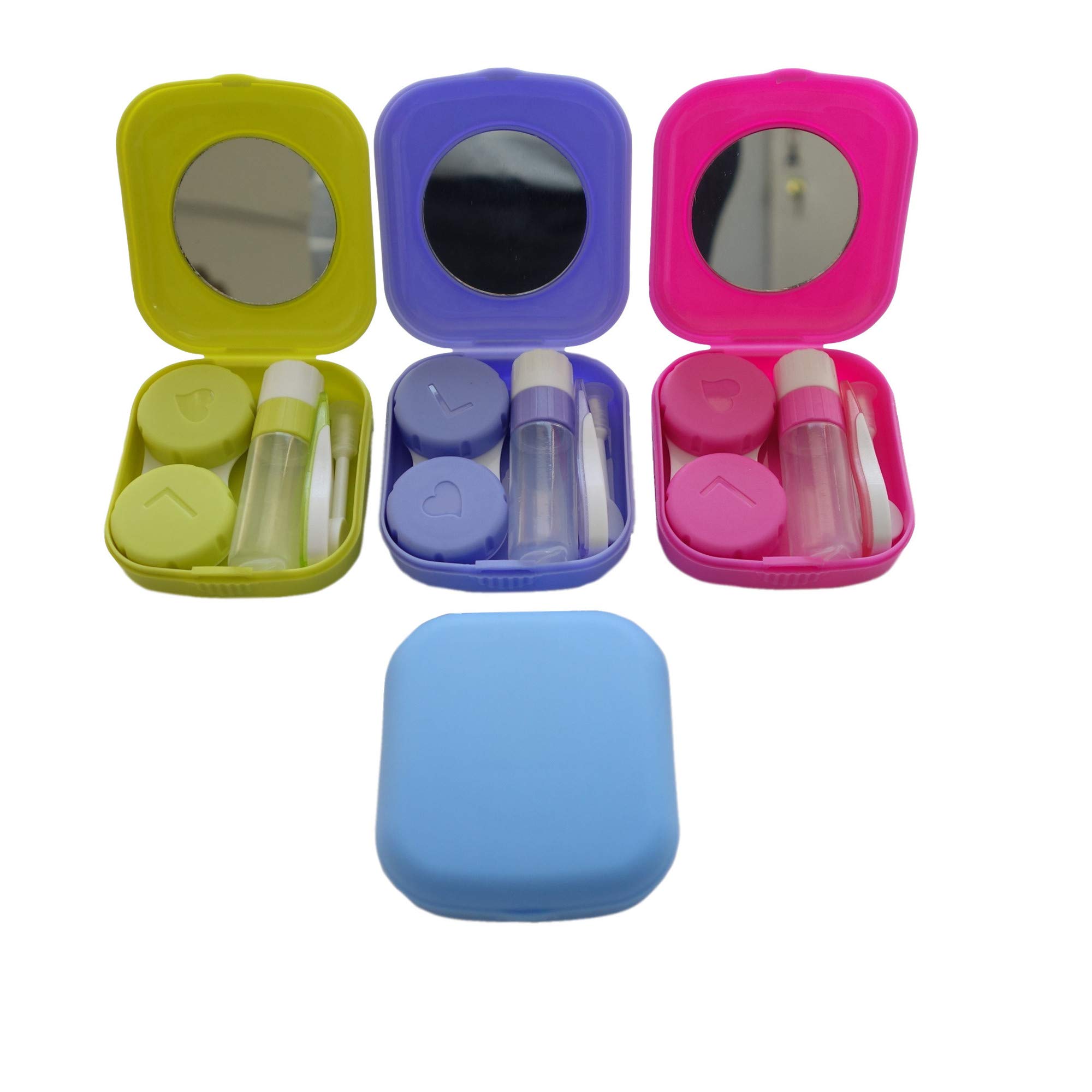 Photo 1 of Erewa 4 Pack Colorful Contact Lens Case Kit with Mirror Durable, Compact, Portable Soak Storage Kit(Multi Color)