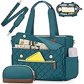 RAINSMORE Teacher Tote Bag 15.6 inch Laptop Bag for Women with Small Bag Work Bags Nurse Bag Professional Computer Briefcase