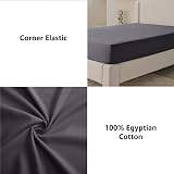 My Home Store Fitted Sheet 100% Egyptian Cotton 300TC Charcoal Single view 4