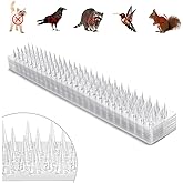 Blosail Upgraded 33.4 Feet Clear PVC Bird Spikes Strips, Long Paired with Short Spikes Provide Narrow Gaps to Block Birds fro
