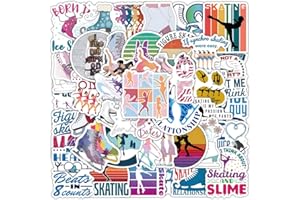 Figure Skating Stickers,Figure Skating Graffiti Stickers,50Pcs Vinyl Waterproof Decals for Kids Teens,for Phone Laptop Water 
