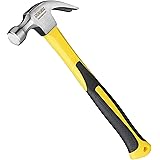 DOWELL Claw Hammer 16 oz Fiberglass Carpenter Hammer Rip Claw with Smooth Face Shock Reducing Non-slip Grip for Woodworking B