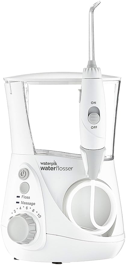 Waterpik WP-660UK Ultra Professional Water Flosser - White Edition (UK 2-Pin Bathroom Plug)