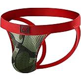 Arjen Kroos Men's Camo Mesh Jockstrap Underwear-Sexy Jock Strap Breathable Athletic Supporter with 3D Support Pouch