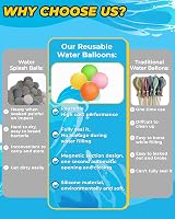 Smasiagon 8 PC Reusable Magnetic Water Balloons Latex Free Silicone view 7