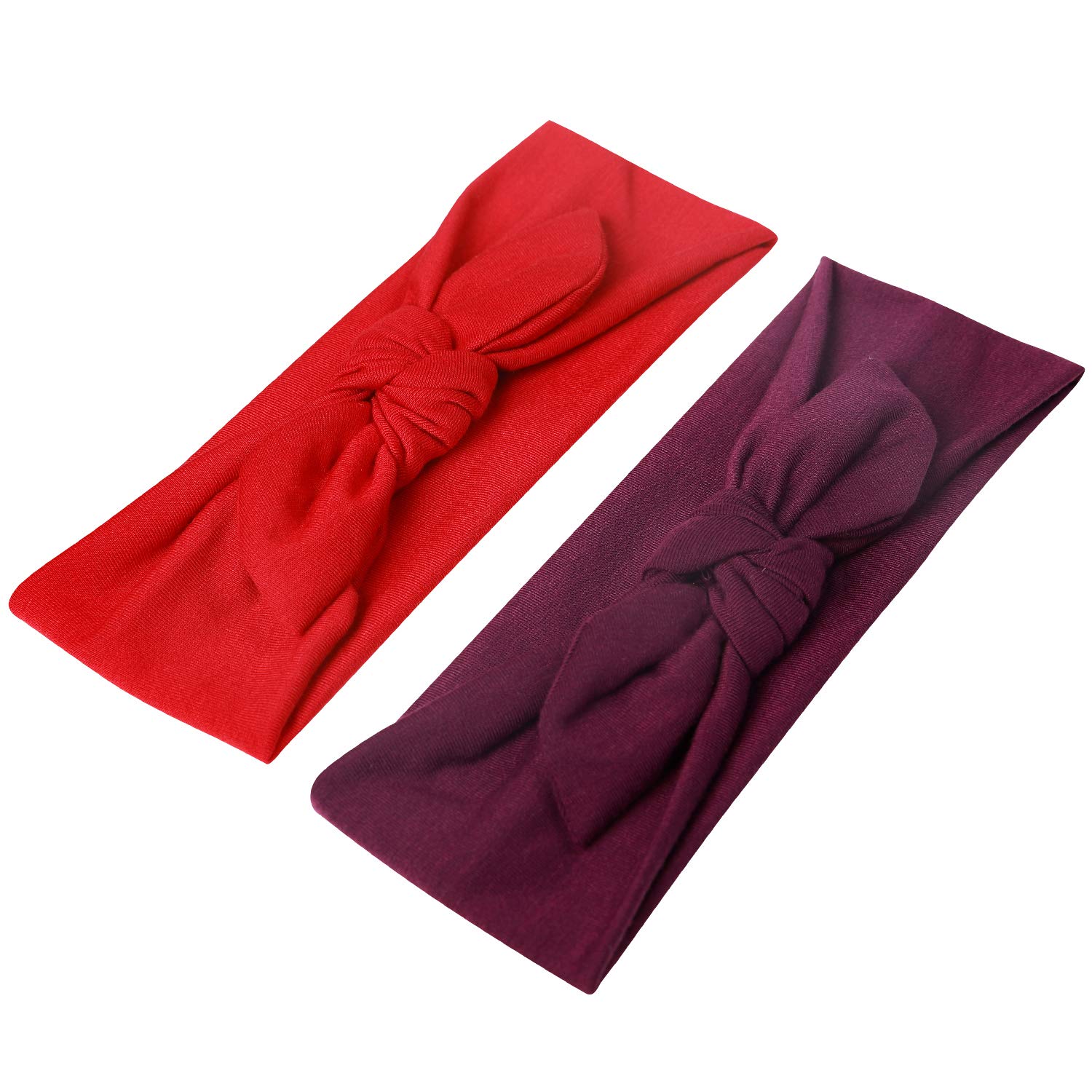 12pcs Solid Color Women Headbands Headwraps Hair Band Cotton Stretchy Turban Bows Accessories for Women Fashion Sport : Beauty