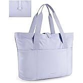 BAGSMART Tote Bag for Women, Foldable Tote Bag With Zipper Travel Large Shoulder Bag Handbag for Work
