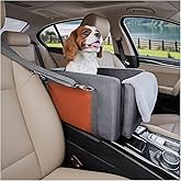 Avont Center Console Dog Car Seat, Armrest Middle Console Booster Travel Carrier for Small Dogs Cats, Well-Cushioned, Anti-An
