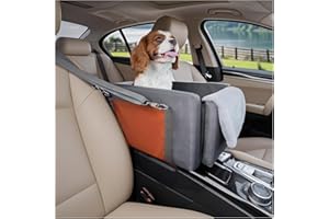 Avont Center Console Dog Car Seat, Armrest Middle Console Booster Travel Carrier for Small Dogs Cats, Well-Cushioned, Anti-An