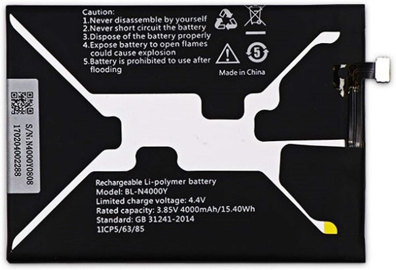 Welcozon BL-N4000Y Battery 4000 mAh for Gionee X1s and A1 lite (Warranty Version)