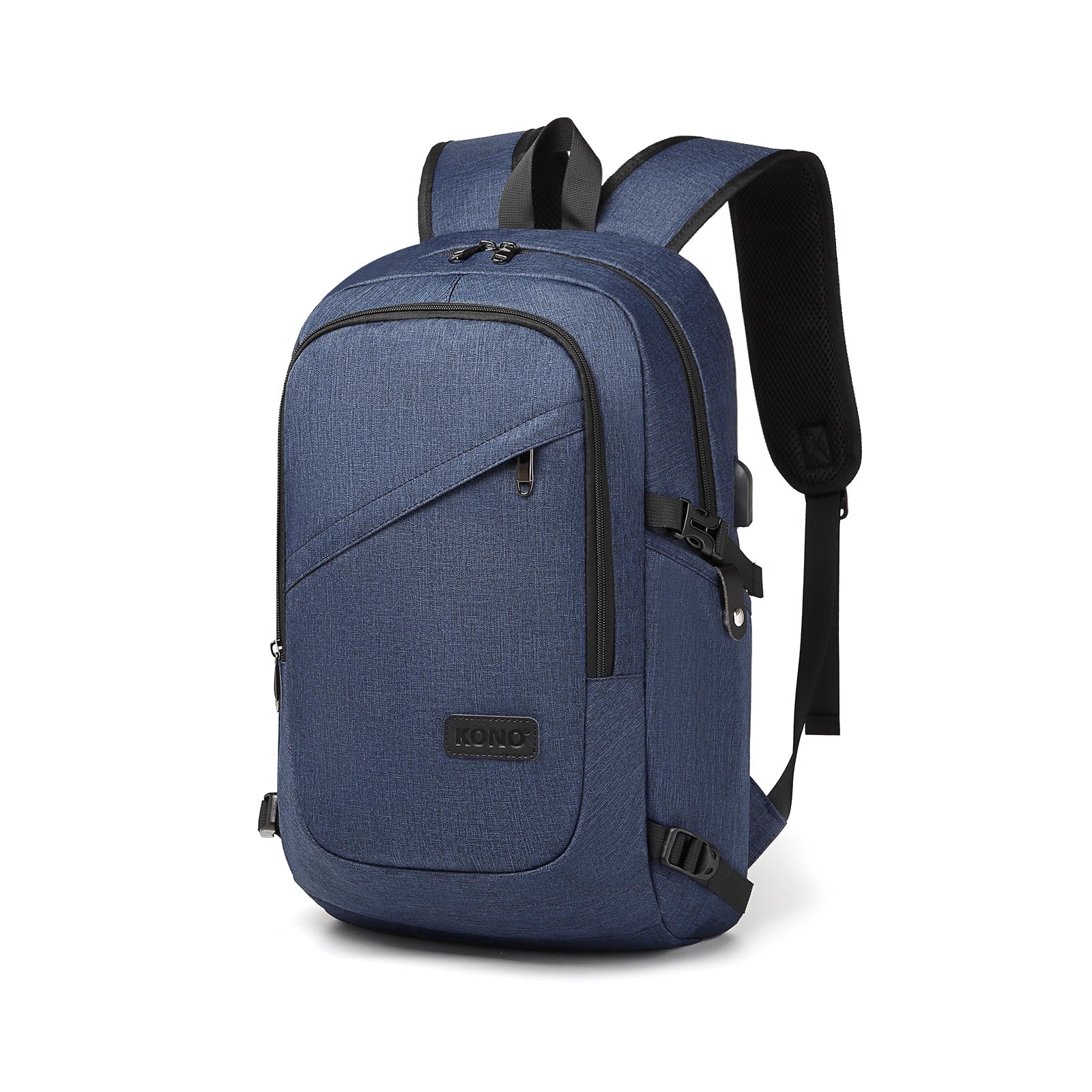 Kono Laptop Backpack, 15.6 inch Laptop Bag with USB Charging Port, Water Resistant Rucksack for Men Women Work Business College School Travel — image 1