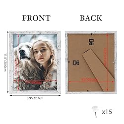 HORLIMER 8x10 Picture Frame Set of 15, Rustic White