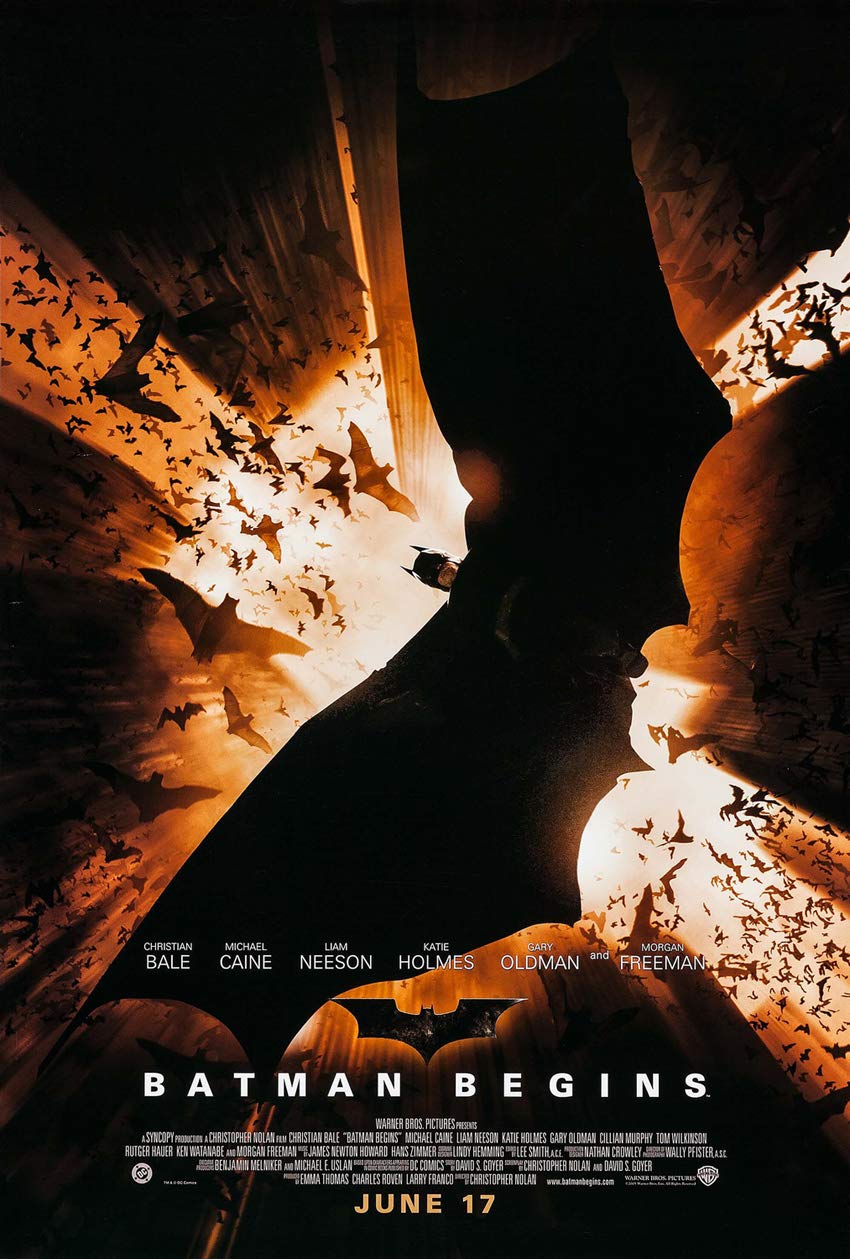 BATMAN BEGINS MOVIE POSTER 2 Sided ORIGINAL FINAL 27x40 CHRISTIAN BALE CHRISTOPHER NOLAN