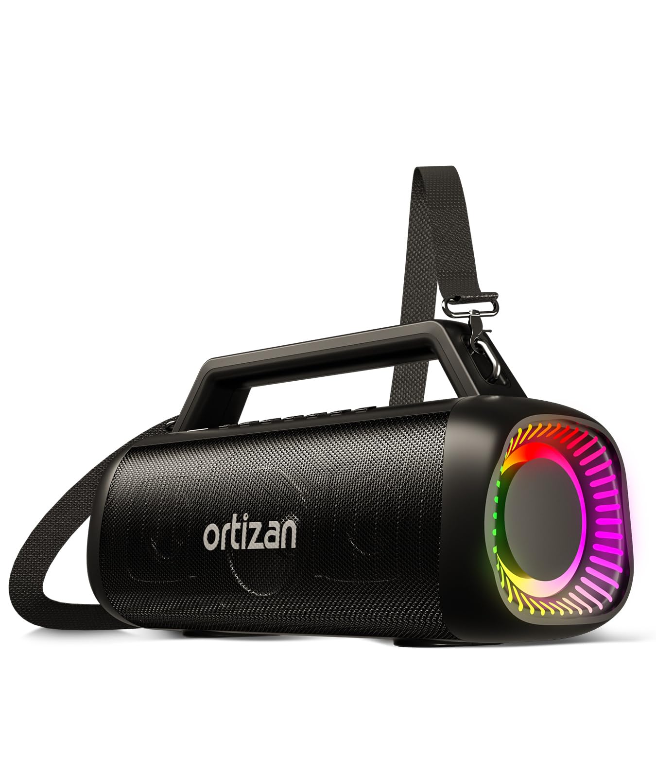 Photo 1 of Ortizan 80W Speakers Bluetooth Wireless Loud with Bass, 24H Playtime, IPX7 Waterproof, Bluetooth 5.3, TWS Pairing, Large Outdoor Speaker with Lights, Portable for Garage, Camping and Beach - Black