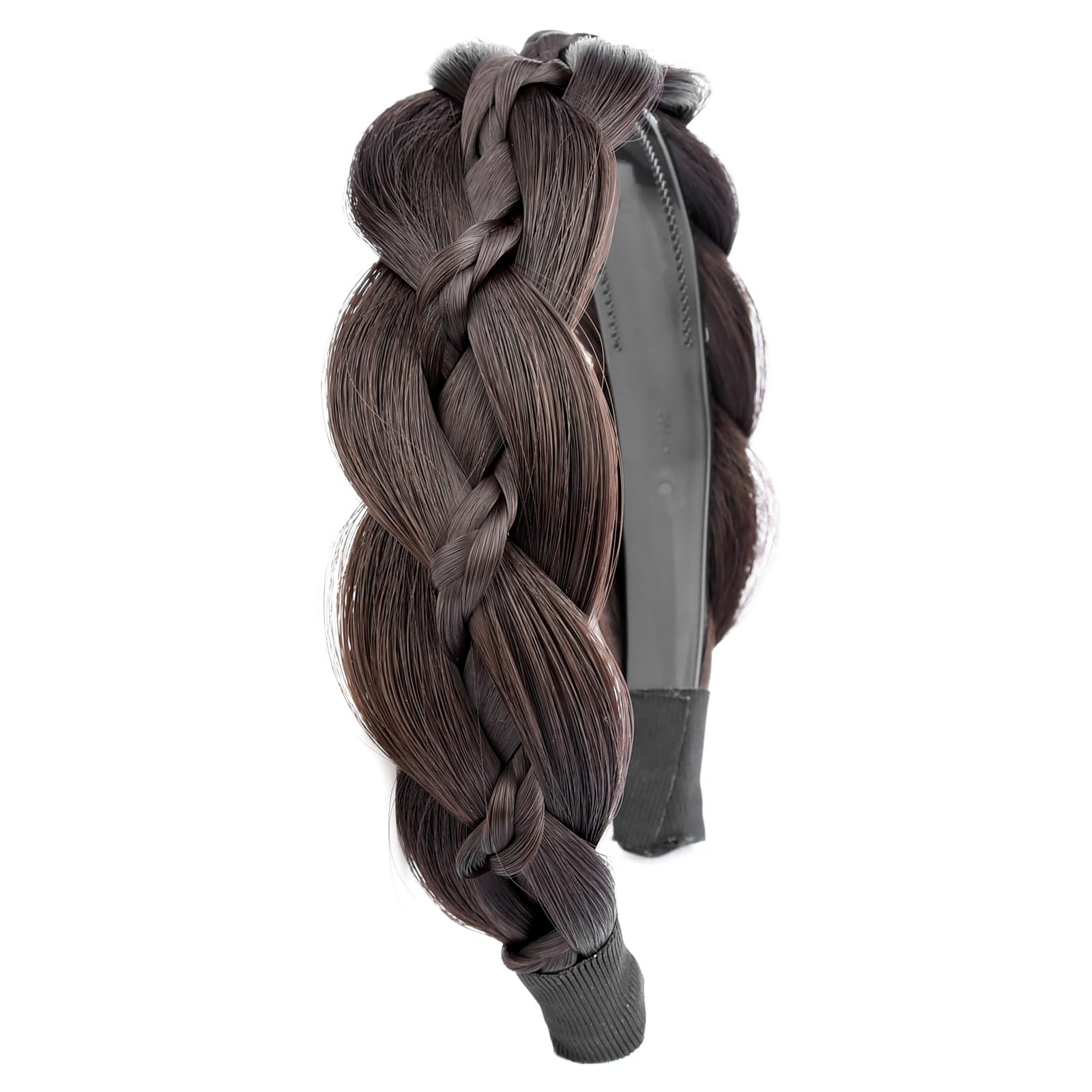 Bobiya Plaited Hair Tooth Braid Wide Braided Headband (Chocolate, One Size)