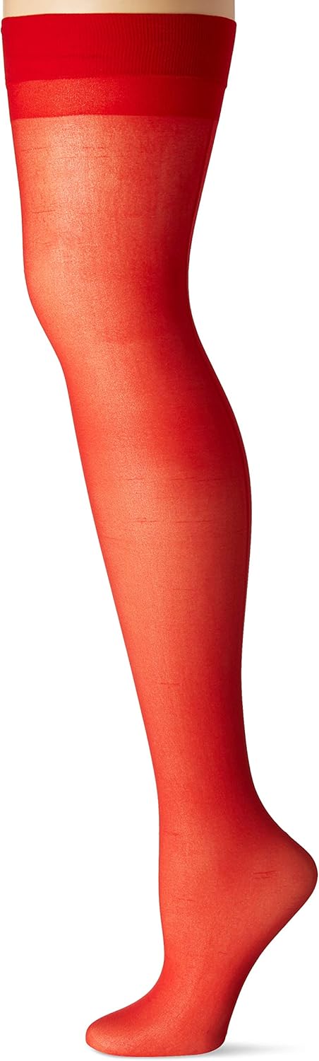 Dreamgirl Women's Sheer Thigh High with Backseam Socks, White, One Size: White Stockings: Clothing