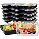 Ezalia 15 Pack Meal Prep Containers Reusable 24oz, Plastic Food Prep Containers, Leakproof To Go Food Containers with Lids, BPA-Free, Microwave/Dishwasher/Freezer Safe