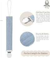 MoodyBaby Soft Organic Muslin Cotton Dummy Clips 4 Pack Blue Green view 3
