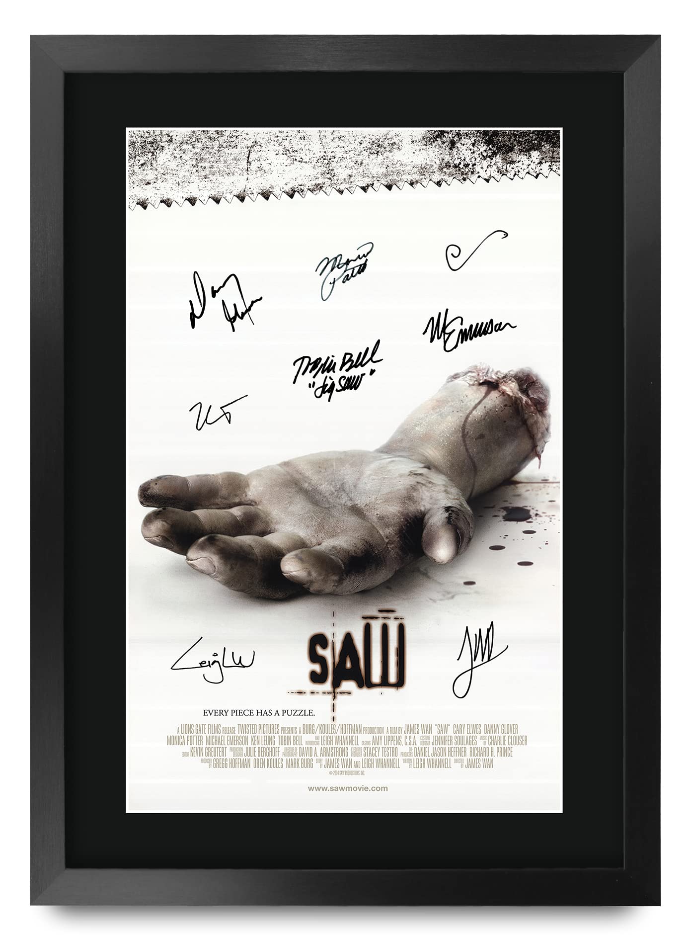 HWC Trading Saw Gifts Printed Poster Signed Autograph Picture for Movie Memorabilia Fans - A3 Framed