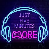 Gaming Neon Sign, Large Bright and Dimmable Colored LED Headset Gamer Neon Light and USB Powered Headphone Lightup Game Signs