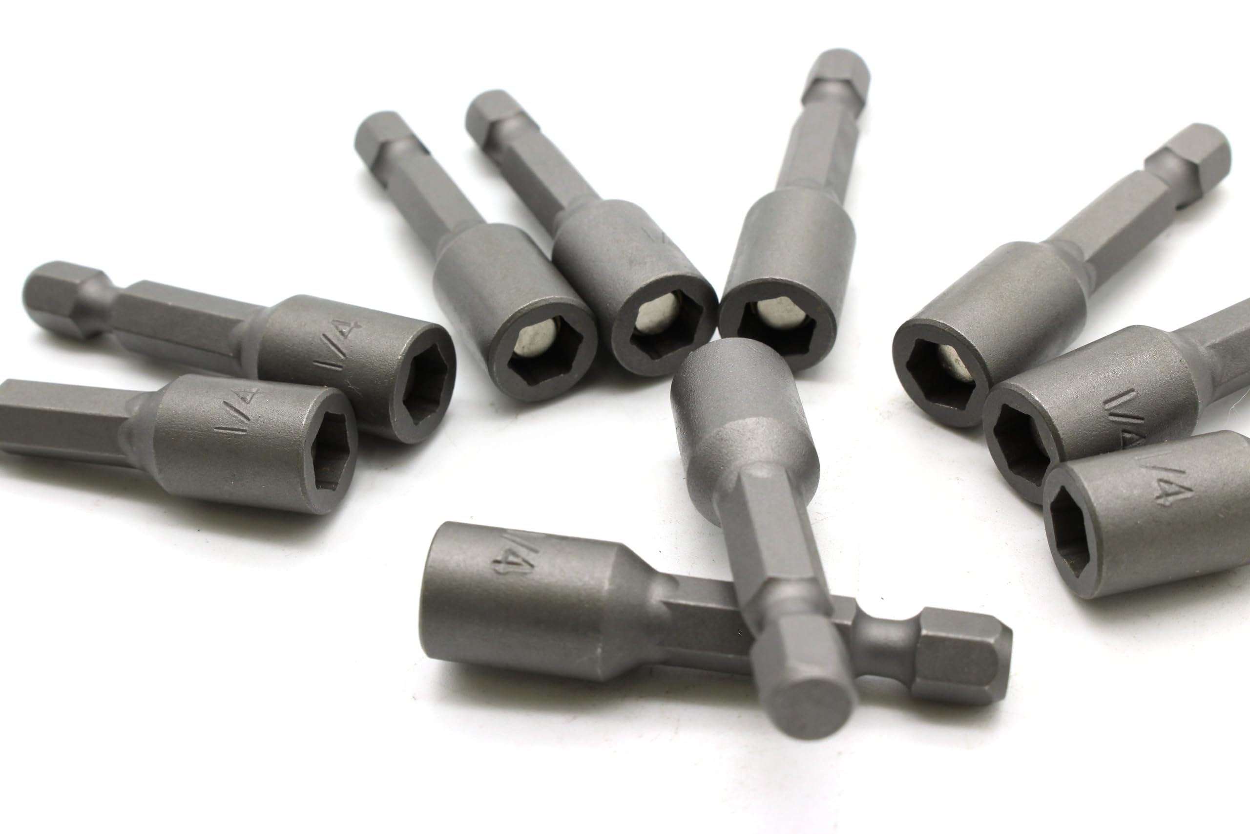 TEMO 10pc Impact Ready 1/4 inch (6.4mm) Magnetic Nutsetter Set 1/4 inch (6mm) Shank