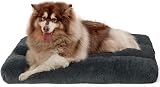 EHEYCIGA Fluffy XXL Dog Crate Bed Calming Anti Anxiety 120x90x10cm Dark Grey