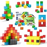 48PCS Magnetic Blocks for Toddlers Toys, Large Magnetic Cube Toy for Sensory STEM Education Preschool Magnet Toys for 3 4 5 6