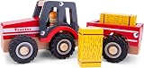 Woet Wooden Tractor with Trailer Hay Bales Kids Farm Playset First Driver view 4