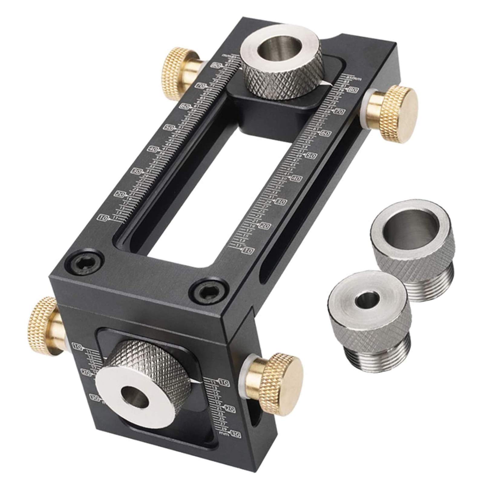 2-in-1 Woodworking Drilling Jig Kit, 6/8/10/12MM Pin Fixture Puncher Locator Dowel Drill Guide Kit, Bed Cabinet Screws Punch Locator Tools