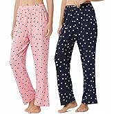 LANBAOSI 2 Pack Women Pajama Pants Sleep Lounge Pants Comfy Womens Sleepwear Pj Bottoms for Women