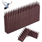 CIIC Bird Spikes, 20 Pack Pigeon Squirrel Raccoon Cat Deterrent Spike Outside Anti Robin Defender Outdoor to Keep Birds Away Roof Fence Window Nest 18.7 Feet(5.7m), Brown