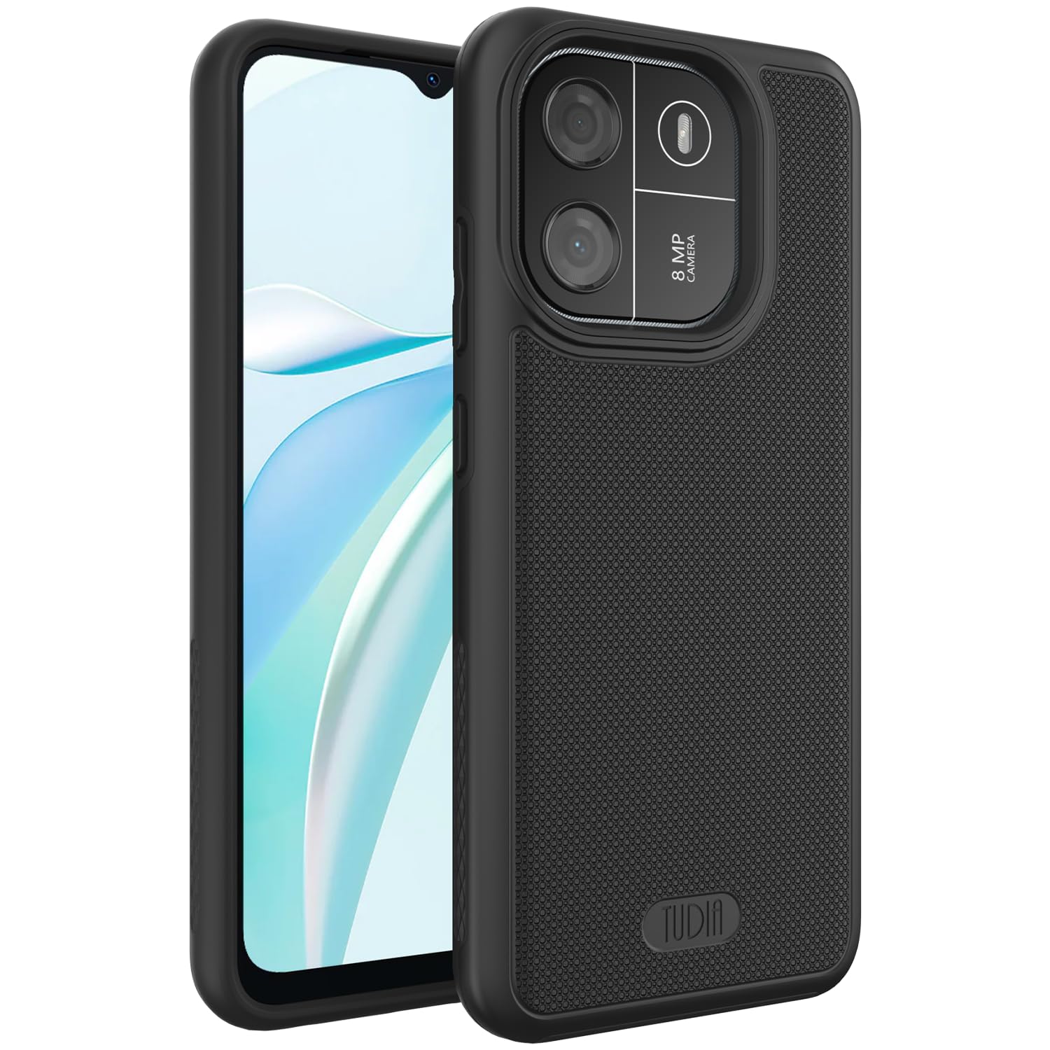 TUDIA DualShield Grip Compatible with Blackview Wave 6C Case, [MergeGrip] Military Grade Dual Layer Shockproof Slim Tough Heavy Duty Protective Phone Case Cover (Matte Black)