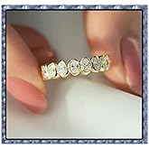 ZengoriGems 14K Gold Plated Ring 925 Sterling Silver Cubic Zirconia Wedding Ring Eternity Bands for Women Lover
