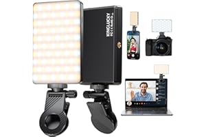 Kinglucky [Upgrade] Selfie Light with Eye-Friendly LED Bedas [Long Battery Life] 3000mAh Rechargeable Phone Light Content Creator Essentials Selfie Light for iPhone, Camera, Laptop, Phone Light Clip