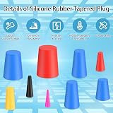 jiuxlaan 131 Pcs Silicone Rubber Bungs 8 Sizes High Temp Tapered Plugs for view 3