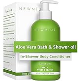 New Miuz Aloe Vera In Shower Body Conditioner Natural Post Shower Care Moisturizer for Body Legs Soothing Bath Oil Honey Oats Jojoba Self Care Spa Gift