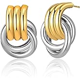 Aprilery Geometric Earrings for Women, Chunky Dangle Earrings Trendy Vintage Statement Earrings Dupes Jewelry for Women