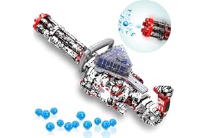 edifying Gel Trace Fire Blaster, Fully Automatic Blaster Electric with 30,000 Gellets,Large Capacity Gatling M134，Ages 14 & Up(red)