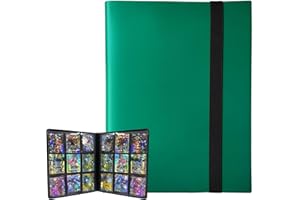 PKMLIFE Trading Card Binder Holder, 9 Pocket Card Album Sleeves for Baseball Yugioh MTG TCG Cards, Collection Card Best Protection, 20 Pages Put up to 360 Cards (Greem)