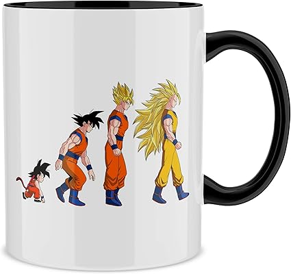 Okiwoki Mug Avec Anse Et Interieur De Couleur Noir Parodie Dragon Ball Z Dbz Sangoku Super