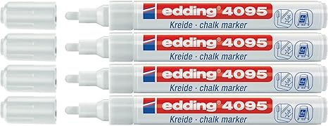 4er Pack Edding 4095 Kreidemarker, 2-3 mm, weiß