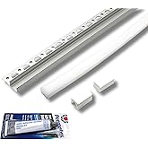 Wired4Signs Nicho Series White LED Tile Edge Light Strip Kit 24V DC Warm White 3000K Waterproof Silicone Profile Dimmable for Bathroom Shower Accent Lighting (609mm (24")) LED Kit Only