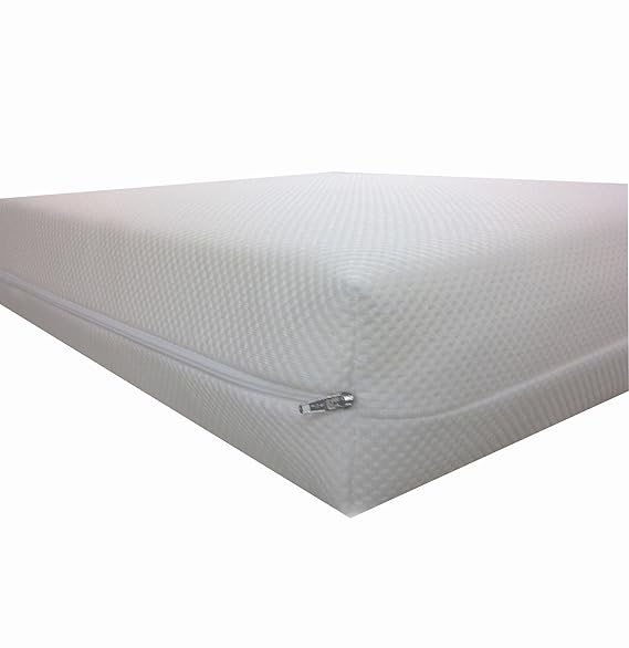 Dibapur ® Rollstuhl Visco Sitzkissen XXL mit Standard Bezug (Weiß) ca.45cm x 40cm x Viscoschaum (RG55) 5 cm + Kaltschaum (RG4