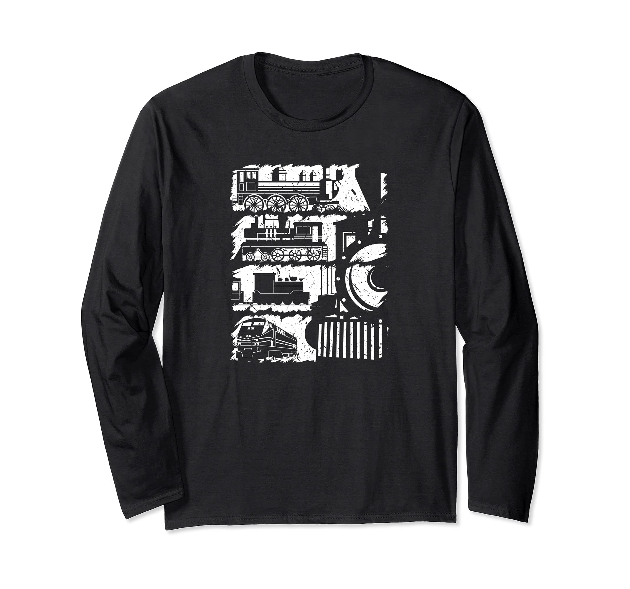 Railroad Locomotives Model Train Long Sleeve T-Shirt