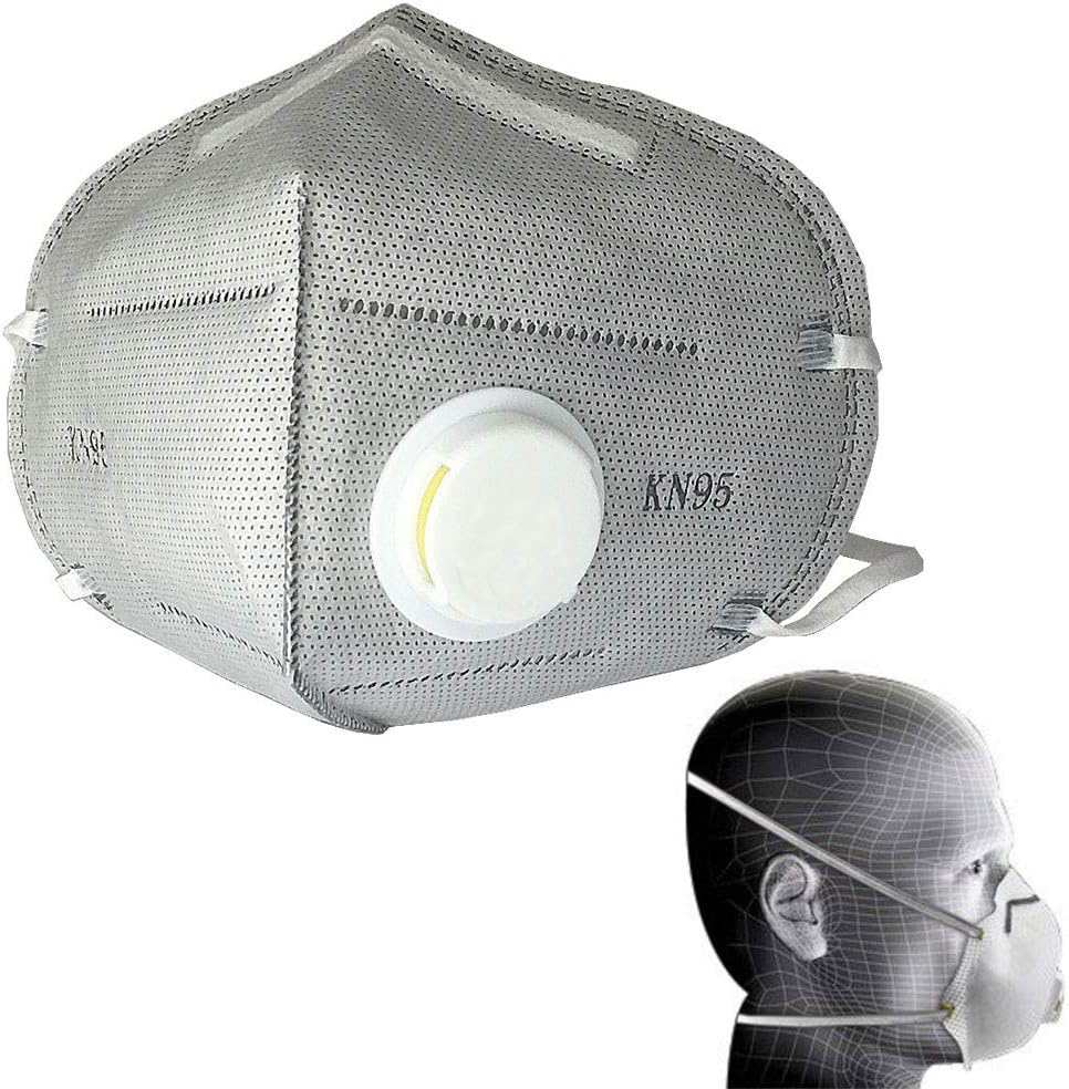 15-Pack Dust Masks Disposable with Exhalation Valve and Adjustable Strips for Face, N95 Particulate Respirators Mouth Mask with Activated Carbon Filter Insert Head over Half Face Foldable