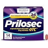 Prilosec OTC, Omeprazole Delayed Release 20mg, Acid Reducer, Treats Frequent Heartburn for 24 Hour Relief, All Day, All Night*, Heartburn Medicine, 20mg, 14 Tablets