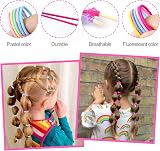 Hanyousheng 200Pcs Multicolor Elastic Hair Bands 15Pcs Mini Hair Clips view 4