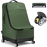 TUGUAN Car Seat Travel Bag for Airplane with Spinner Wheels, Infant Car Seat Bags for Air Travel with Hard Bottom, Padded Car